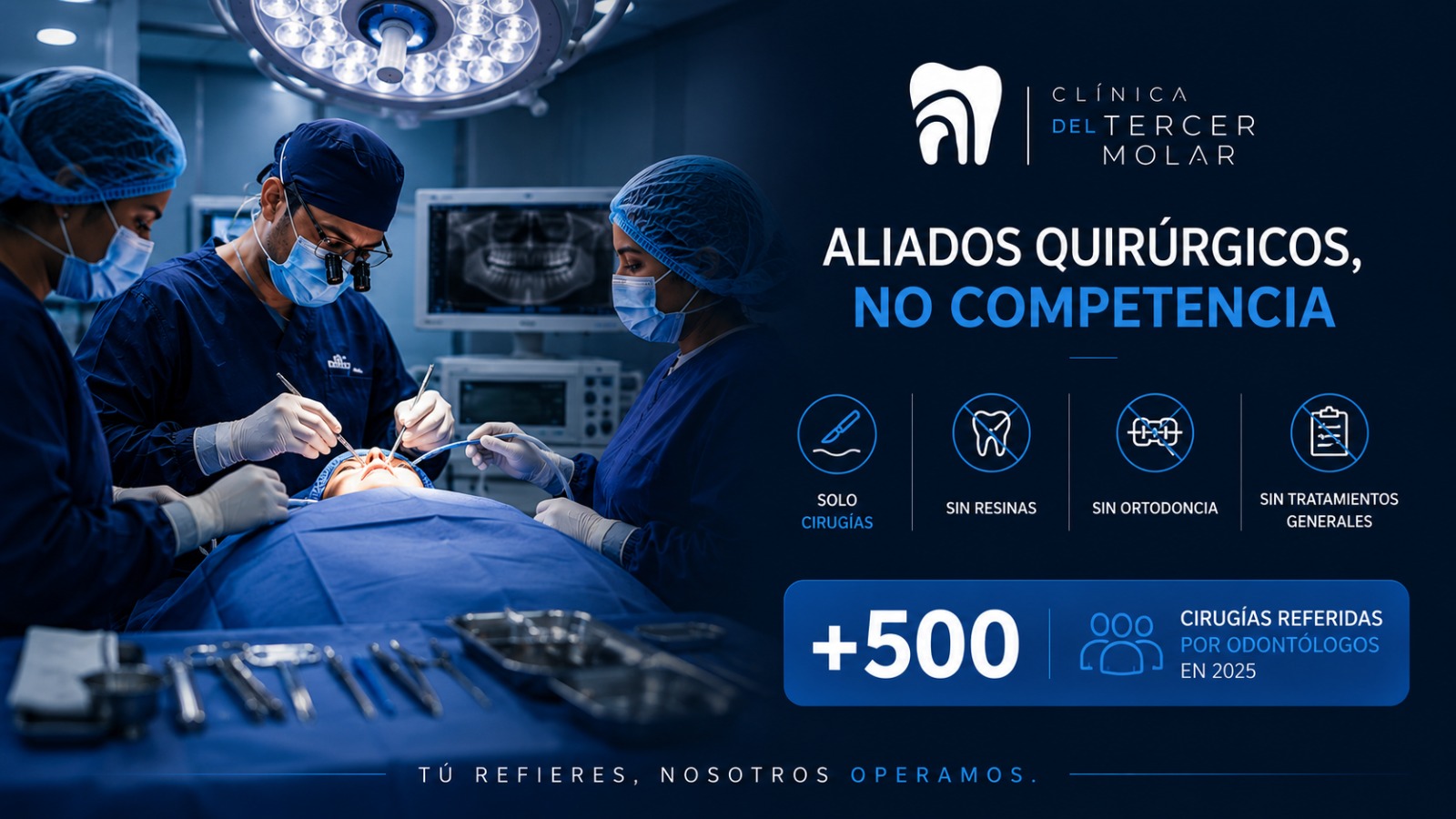 Quirófano equipado para cirugía de terceros molares con Dr. Jorge Ortiz en Ecatepec